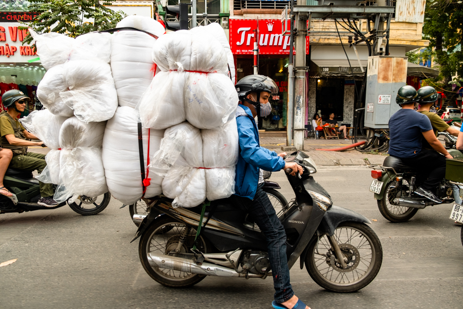 Scooters are used to deliver anything, Hanoi, Vietnam | Barbara Cameron Pix | Food & Travel Photographer