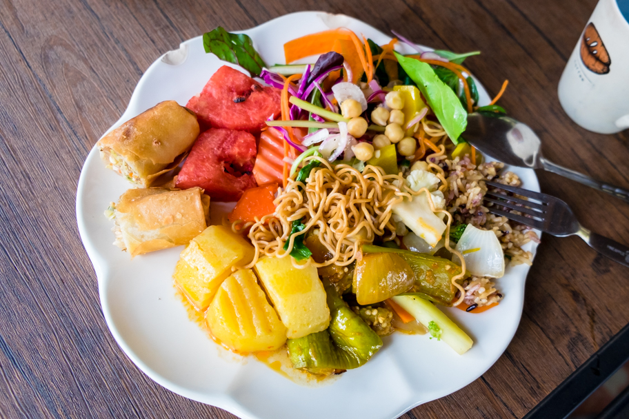 Vegetarian buffet at Elephant Nature Park | Barbara Cameron Pix | Food & Travel Photographer